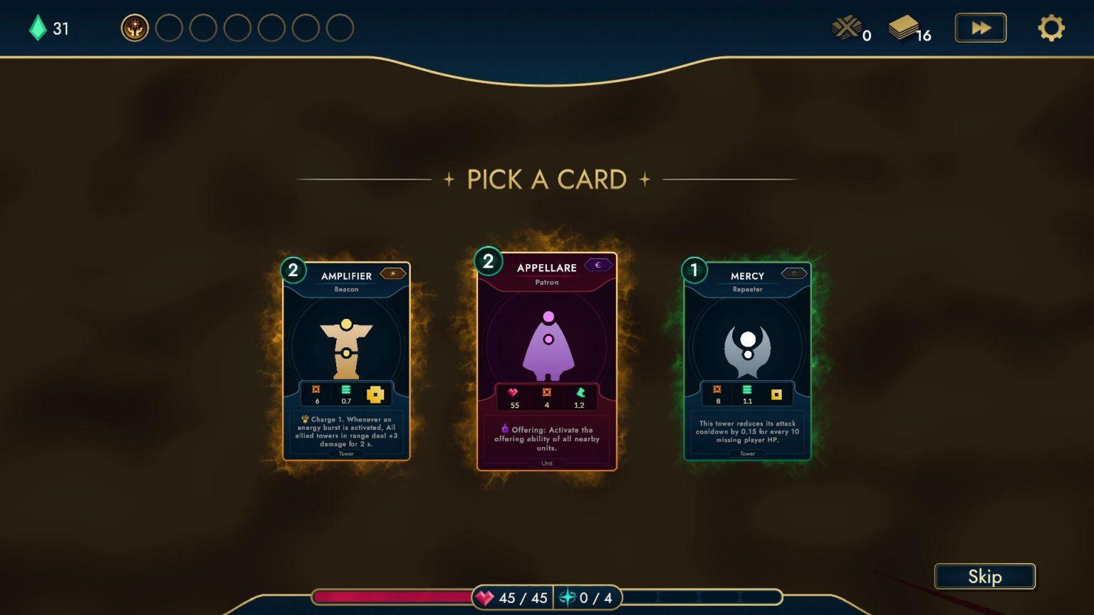 Combat Reward Arbiters Dream Tower Defense Deckbuilder Roguelike